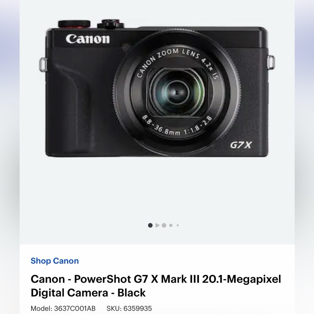 Canon Compact Digital Camera in Black with Built-In Zoom Lens
